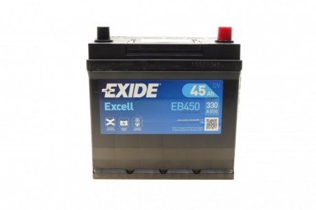 EB450 Аккумуляторная батарея 45Ah/330A (220x135x225/+R/B1) Excell EXIDE подбор по vin на Brocar