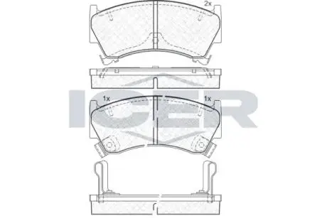 181153 Колодки гальмівні (передні) Nissan Almera 95-00 ICER підбір по vin на Brocar