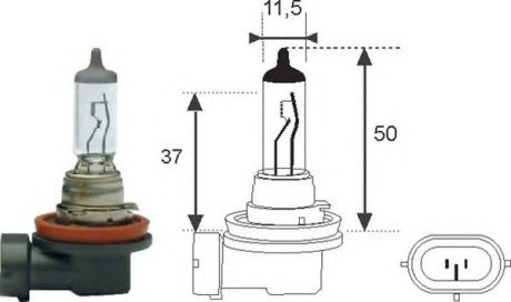 2549100000 Автолампа H11 12V 55W PGJ19-2 Standard MAGNETI MARELLI підбір по vin на Brocar