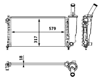 CR552000S Радиатор охлаждения Fiat Punto II 1.2 99-10 MAHLE / KNECHT підбір по vin на Brocar