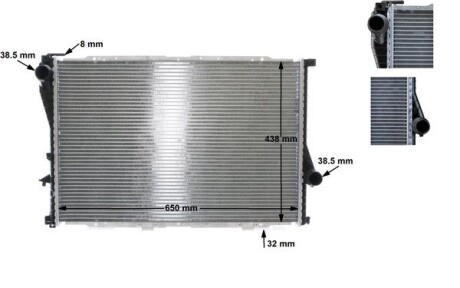 CR296000S Радиатор охлаждения двигателя E39/E38 3.5-4.4 94-04 (АКП) MAHLE / KNECHT подбор по vin на Brocar