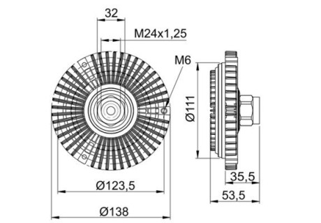 CFC64000S Термомуфта E30/34/36/39 1.8/1.9 83-00 MAHLE / KNECHT підбір по vin на Brocar