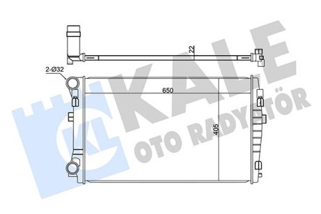 345840 Радіатор охолодження Golf VII, Passat 13-,Audi A3 13-,SkodaOctavia III KALE OTO RADYATOR підбір по vin на Brocar