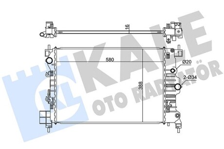 346085 Радіатор охолодження Mokka 1.6/1.8 12-,Chevrolet Aveo 1.6 -11 KALE OTO RADYATOR підбір по vin на Brocar