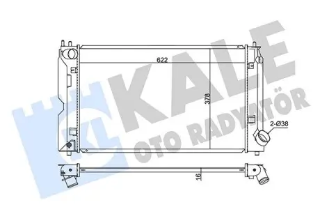 342205 TOYOTA Радиатор охлаждения Avensis,Corolla 1.4/2.0 D-4D 02- KALE OTO RADYATOR підбір по vin на Brocar