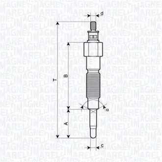 062900142304 MARELLI NISSAN Свеча накаливания Patrol 2.8TD 97- MAGNETI MARELLI підбір по vin на Brocar