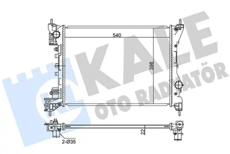 351280 Радіатор охолодження Doblo,Opel Combo Tour 1.4 10- KALE OTO RADYATOR підбір по vin на Brocar