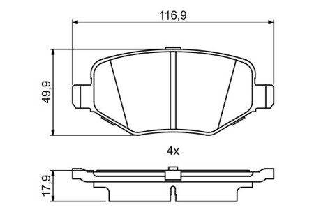 0986495395 Колодки торм. задн. Explorer (USA) 3.5 10- BOSCH подбор по vin на Brocar