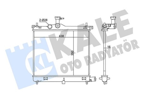 341975 HYUNDAI Радиатор охлаждения i10 1.0/1.2 08- KALE OTO RADYATOR підбір по vin на Brocar