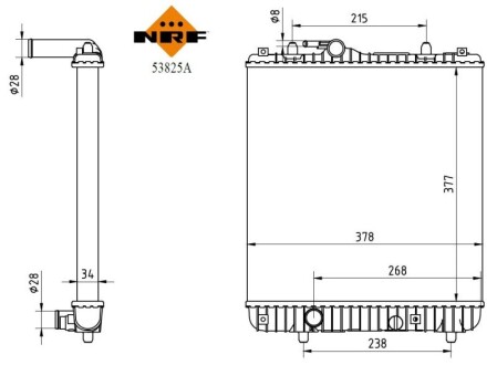 53825A CHŁODNICA OPEL AGILA 1.2 00- NRF подбор по vin на Brocar