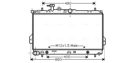 HY2096 Радіатор охолодження HYUNDAI MATRIX (FC) (01-) AT (вир-во AVA) AVA COOLING підбір по vin на Brocar