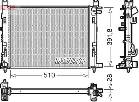 DRM23109 Радіатор, охолодження двигуна DENSO підбір по vin на Brocar