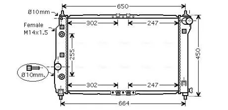 DWA2068 Радіатор охолодження CHEVROLET AVEO 1.5 (AT) (AVA) AVA COOLING підбір по vin на Brocar