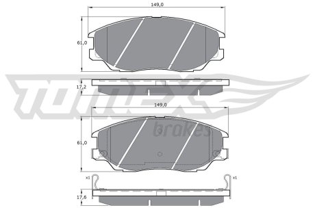 1709 Комплект тормозных колодок, дисковый тормоз TOMEX подбор по vin на Brocar