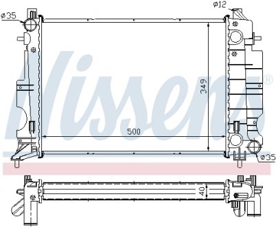 64035A Радиатор, охлаждение двигателя NISSENS підбір по vin на Brocar