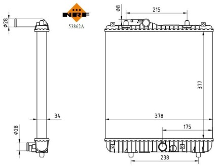 53862A CHŁODNICA OPEL AGILA 1.2 00- NRF подбор по vin на Brocar