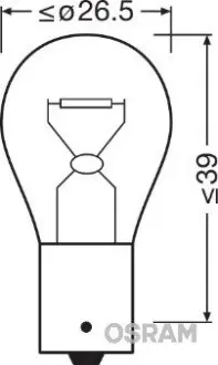 7529 Автолампа Osram 7529 Original P15W BA15s 15 W прозора OSRAM підбір по vin на Brocar