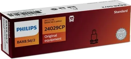 24029CP Автолампа Philips 24029cp Standard BAX B8, 5d/2 1,2 W прозора PHILIPS підбір по vin на Brocar