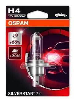 64193SV201B Автолампа Osram 64193SV201B Silverstar 2.0 H4 P43t 55 W 60 W прозрачная OSRAM підбір по vin на Brocar
