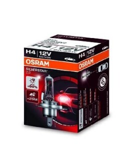 64193SV2 Автолампа H4 12V 60/55W P43t Silverstar 2.0 +60% додатковий термін служби OSRAM підбір по vin на Brocar