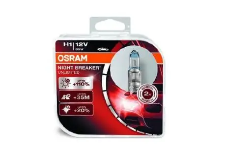 64150NBUHCB Автолампа Osram 64150NBU-HCB Night Breaker Unlimited H1 P14, 5s 55 W прозоро-блакитна OSRAM підбір по vin на Brocar