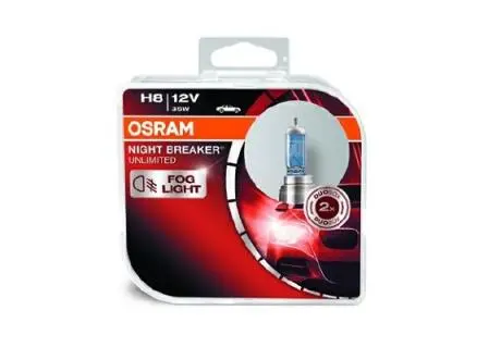 64212NBUHCB Автолампа Osram 64212NBU-HCB Night Breaker Unlimited H8 PGJ19-1 35 W прозрачно-голубая OSRAM підбір по vin на Brocar