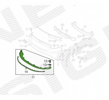PKA05091VO СПОЙЛЕР БАМПЕРА SIGNEDA подбор по vin на Brocar