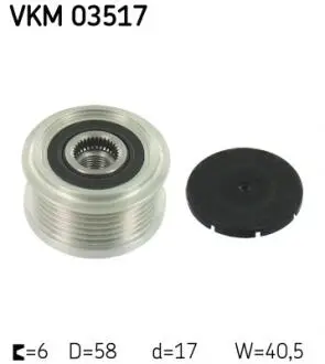 VKM03517 Шків генератора Astra J 1.7CDTI 09- SKF підбір по vin на Brocar