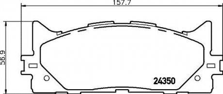 NP1015 Колодки тормозные дисковые передние Toyota Camry (ACV40, ACV50), Rav IV 2.4, 3.0 (06-)Lexus ES350 3.5 V6 (06-) (NP1015) NISSHINBO NISSHINBO підбір по vin на Brocar