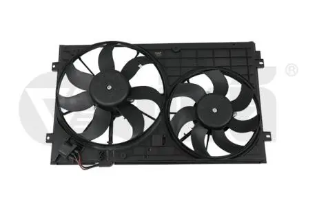 91210547801 Диффузор вентилятора с двумя вентиляторами 200W+150W с блоком управления VW Touran (03-10)/Audi A3 (03-12) (91210547801) vika VIKA подбор по vin на Brocar