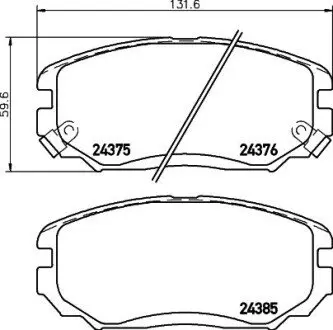 NP6089 Колодки гальмівні дискові передні Hyundai Elantra, Sonata, Tucson/Kia Sportage, Soul 1.6, 2.0 2.4 (04-) (NP6089) NISSHINBO NISSHINBO підбір по vin на Brocar