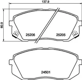 NP6034 Колодки тормозные дисковые передние Hyundai i40, ix35 1.6, 1.7, 2.0 (11-)/Kia Sportage 2.0, 2.7 (04-) (NP6034) NISSHINBO NISSHINBO подбор по vin на Brocar