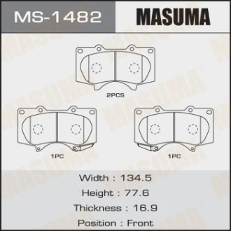 MS1482 Колодка тормозная передняя Mitsubishi Pajero (06-)/ Toyota Hilux (11-), Land Cruiser Prado (02-09) (MS1482) MASUMA MASUMA подбор по vin на Brocar