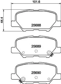 NP5038 Колодки гальмівні дискові задні Mazda 6/Mitsubishi ASX, Outlander 1.8, 2.0, 2.2, 2.4 (10-) (NP5038) NISSHINBO NISSHINBO підбір по vin на Brocar