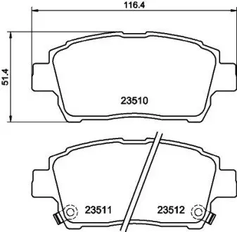 NP1005 Колодки гальмівні дискові передні Toyota Corolla 1.4, 1.8 (01-07),Prius Hybrid 1.5 (03-09) (NP1005) NISSHINBO NISSHINBO підбір по vin на Brocar