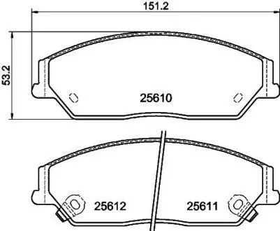 NP1052 Колодки тормозные дисковые передние Toyota Camry 2.0, 2.5 (11-)/BYD M6, S6 2.0, 2.4 (10-) (NP1052) NISSHINBO NISSHINBO підбір по vin на Brocar