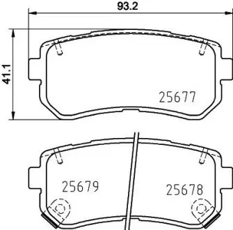 NP6097 Гальмівні колодки HYUNDAI//KIA Accent/i20/i30/Cee\'d/Rio \'\'R \'\'05>> NISSHINBO підбір по vin на Brocar