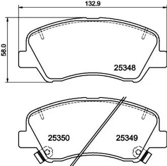 NP6041 Гальмівні колодки HYUNDAI/KIA Accent/Solaris/i20/Rio \'\'F \'\'1,0-1,6 \'\'10>> NISSHINBO підбір по vin на Brocar