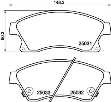 NP6048 Гальмівні колодки CHEVROLET/OPEL Aveo(T300)/Cruze/Astra J "F "09>> NISSHINBO підбір по vin на Brocar