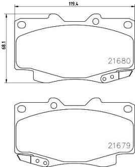 NP1075 Колодки гальмівні дискові передні Toyota Hilux III, Fortuner 2.5, 3.0, 4.0 (05-) (NP1075) NISSHINBO NISSHINBO підбір по vin на Brocar