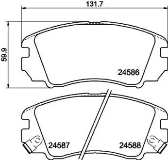 NP6090 Гальмівні колодки HYUNDAI Coupe/Sonata IV/Tucson/KIA Sportage New/Magentis/Optima -06 NISSHINBO підбір по vin на Brocar