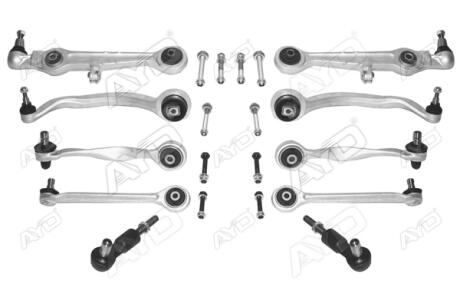 8902175 Рычаг подвески (комплект) передний (22мм) Audi A4 (94-), A6 (97-) / VW Passat (97-) (89-02175) AYD AYD підбір по vin на Brocar