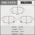 MS1472 Колодка гальмівна передня Toyota Corolla (00-06), Prius (00-11), Yaris (01-05) (MS1472) MASUMA MASUMA підбір по vin на Brocar