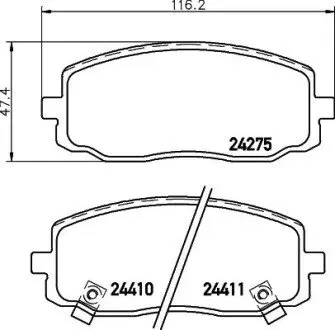 NP6024 Колодки тормозные дисковые передние Hyundai i10/Kia Picanto 1.0, 1.1 (07-) (NP6024) NISSHINBO NISSHINBO подбор по vin на Brocar