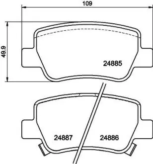 NP1118 Гальмівні колодки TOYOTA Avensis T27 "R "08-18 NISSHINBO підбір по vin на Brocar