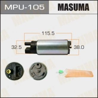 MPU105 Бензонасос электрический (+сеточка) Honda/ Mazda/ Mitsubishi/ Subaru/ Toyota (MPU105) MASUMA MASUMA підбір по vin на Brocar