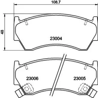NP2043 Колодки гальмівні дискові передні Nissan Almera 1.4, 1.6, 2.0 (95-00) (NP2043) NISSHINBO NISSHINBO підбір по vin на Brocar