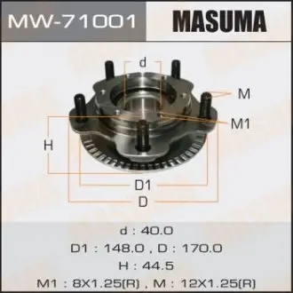 MW71001 Ступица колеса переднего в сборе с подшипником Suzuki Grand Vitara (-05) (MW71001) MASUMA MASUMA подбор по vin на Brocar