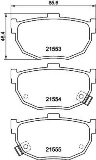 NP2014 Колодки тормозные дисковые задние Hyundai Elantra 1.6, 1.8, 2.0 (03-) (NP2014) NISSHINBO NISSHINBO підбір по vin на Brocar