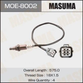 MOE8002 Датчик кислорода (лямбда-зонд) Subaru Forester (07-10), Legacy (03-09) (MOE8002) MASUMA MASUMA підбір по vin на Brocar